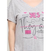 Світло-сіра домашня сукня Cotpark S,M,L в смужку 13346-02